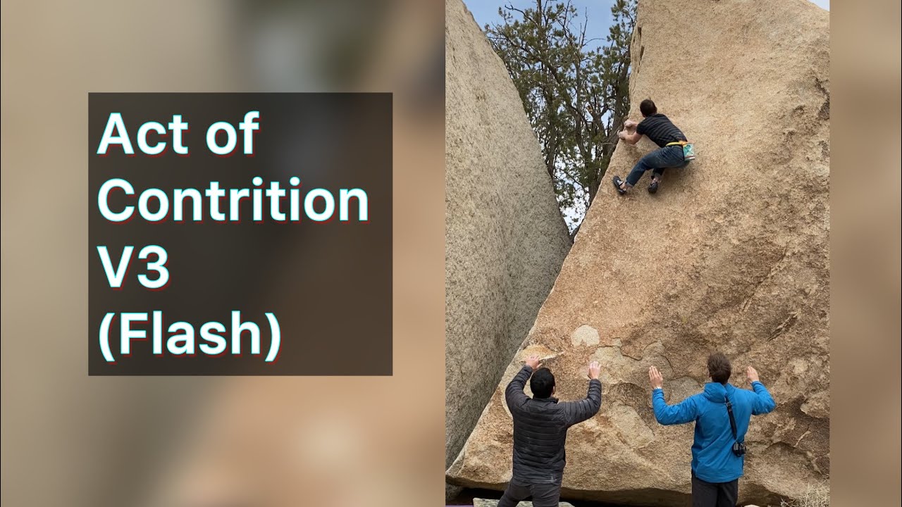 Act of Contrition V3 (6B) (Flash) - Real Hidden Valley &bull; Joshua Tree Bouldering (NV)