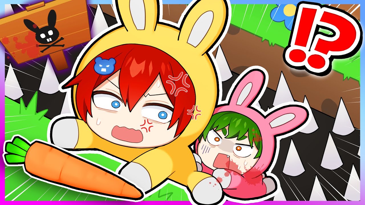 カワイイうさぎになって危険すぎる崖を冒険する？！協力してニンジンをすべてゲットしろｗｗ🐰🥕『バカゲー』【Super Bunny Man・スーパーバニーマン】よろずや🍭