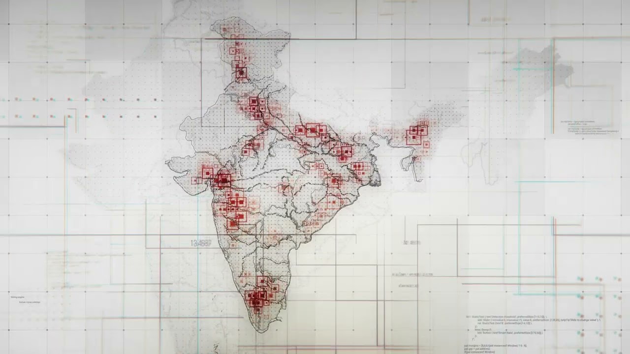 India Map Lines WHITE 4k stock footage