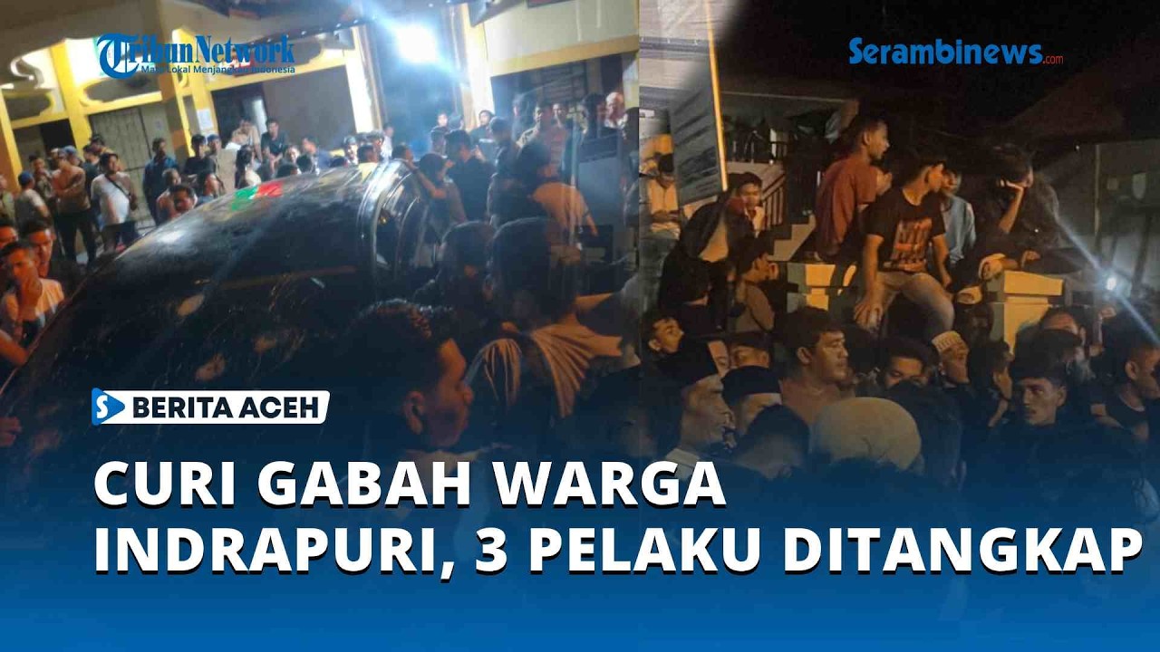 Curi Gabah Warga Indrapuri, Tiga Pelaku Ditangkap, Satu Babak Belur