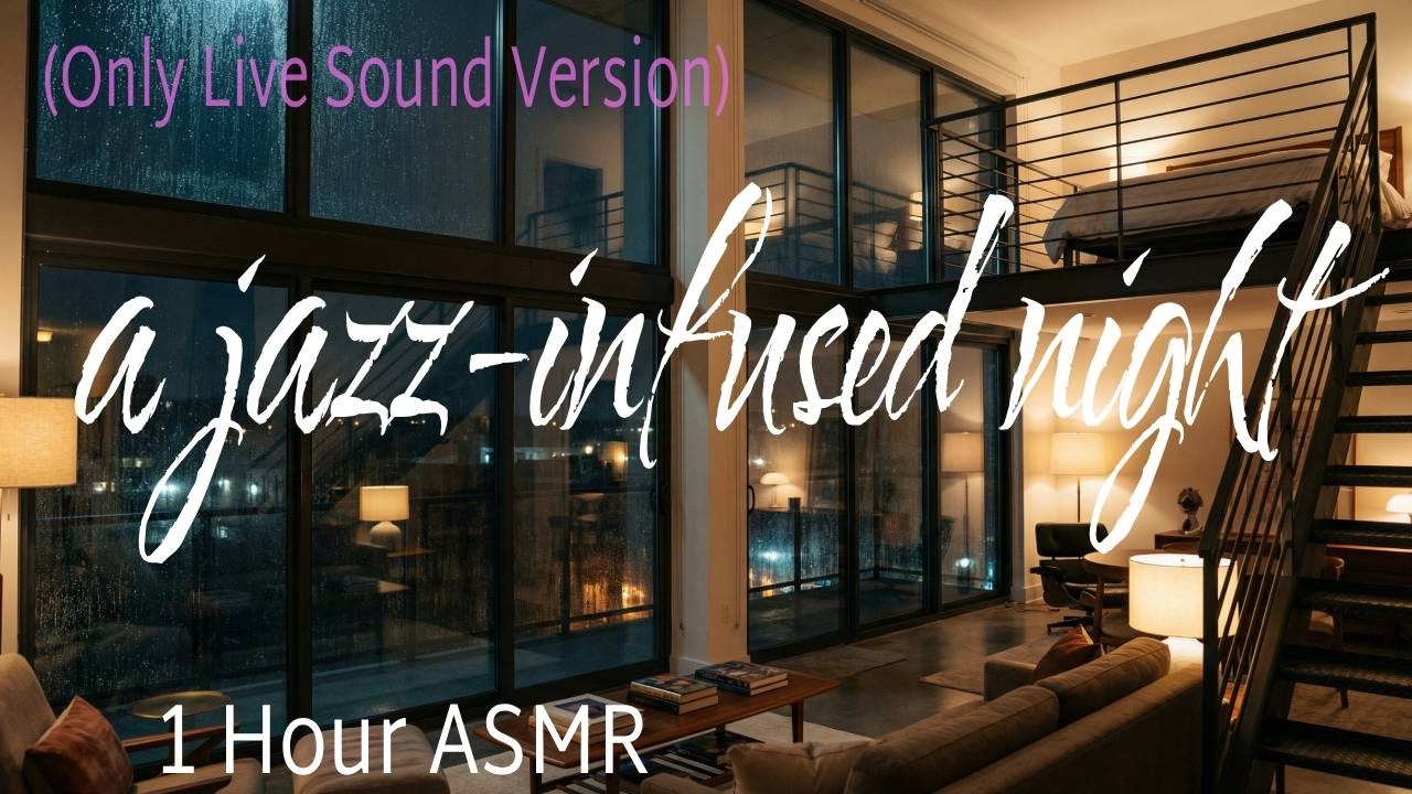 (Only Live Sound Version) 1 Hour ASMR | a jazz infused night 🌆 잠이 솔솔 오는 빗소리, 백색소음 💤