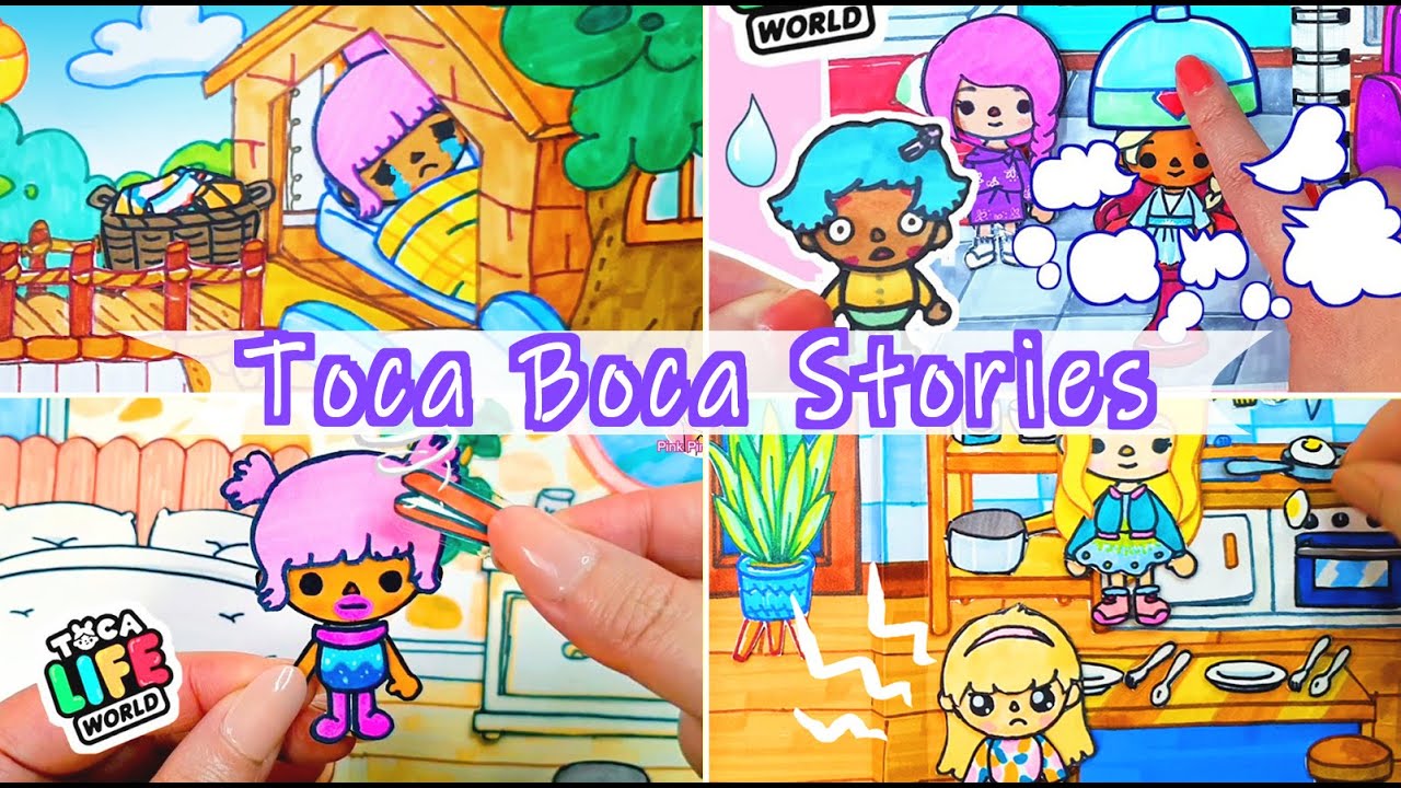 My Toca Boca 5 Stories Collection 👨‍👩‍👧‍👦 Handmade Paper Crafts  DIY