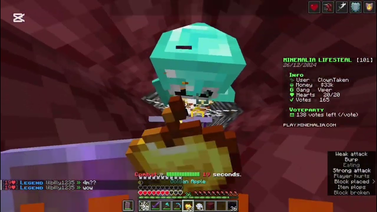 Soooo, I had my first war in MineMalia LifeSteal?