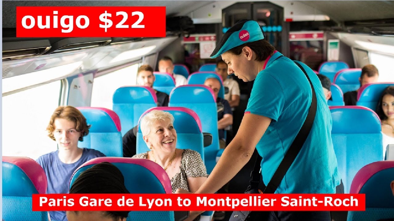 Ride the TGV High-Speed Train from Paris to Montpellier for Only 22$ with OUIGO | 4K Experience