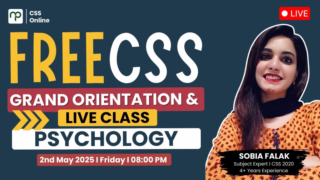 🚀 Crack CSS 2026 Psychology with Sobia Falak Rao(CSS 2020)– FREE Grand Live Session by Nearpeer!