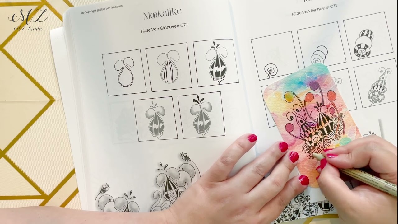 Playing with tangles on pre-colored tiles: “The Book of Botanical Tangles 2”