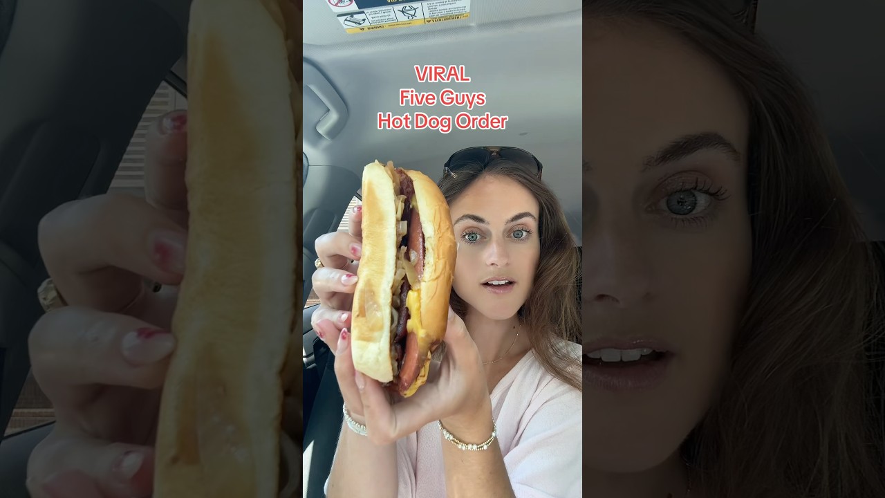VIRAL Five Guys Hot Dog Order ❤️🌭#fiveguys #fiveguyshotdog #hotdogsummer #hotdog #fiveguysmukbang