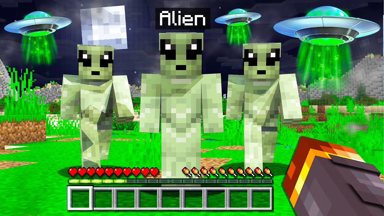 If you see ALIENS in Minecraft, RUN AWAY FAST!!!