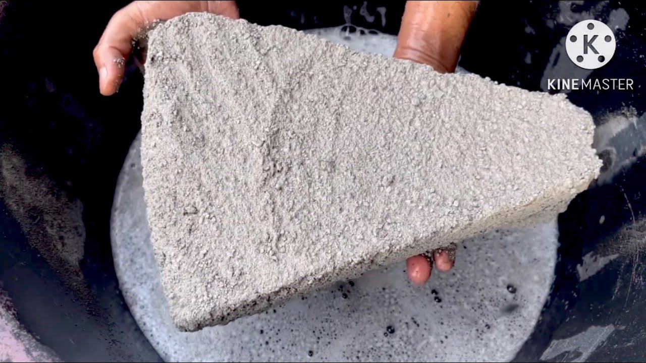 Sand cement slabs water crumbling #satisfying #sandcement #cement