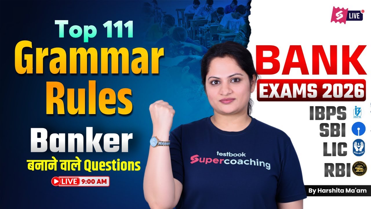 Bank Exams 2026 English Class | Most Important Grammar Rule For Bank Exams | By Harshita Ma'am