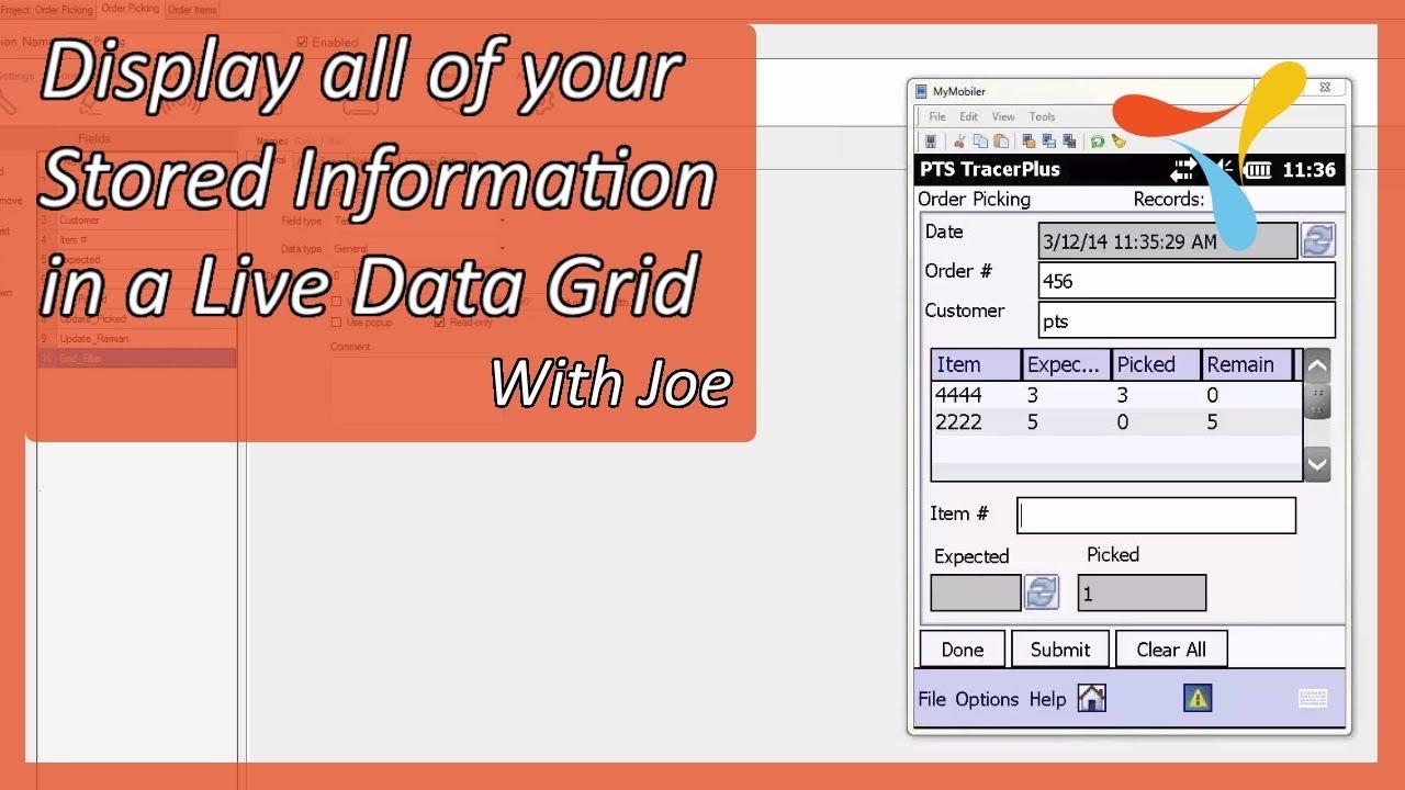 Display all of your Stored Information in a Live Data Grid with TracerPlus