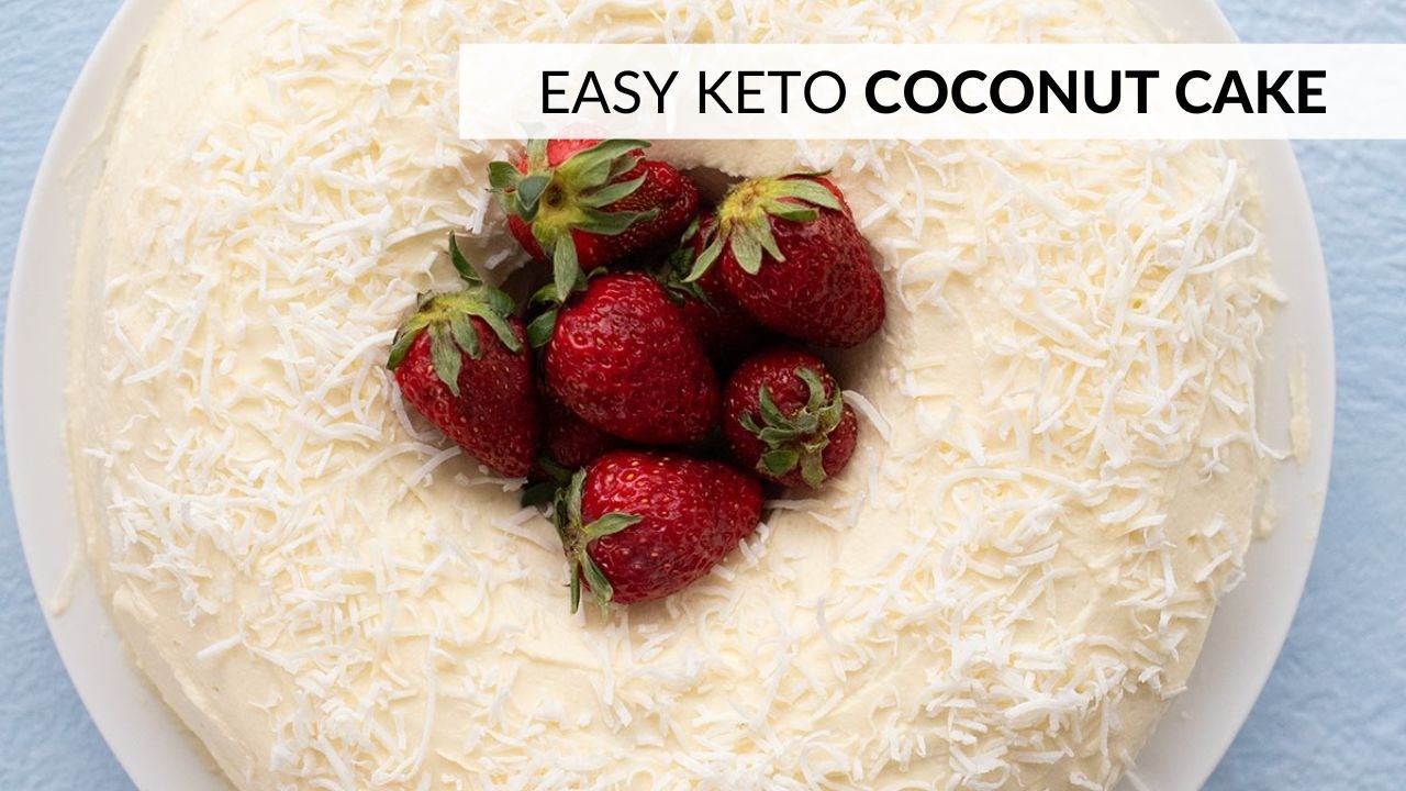 Light and Fluffy KETO COCONUT CAKE - Like biting into a sugar-free coconut cloud!