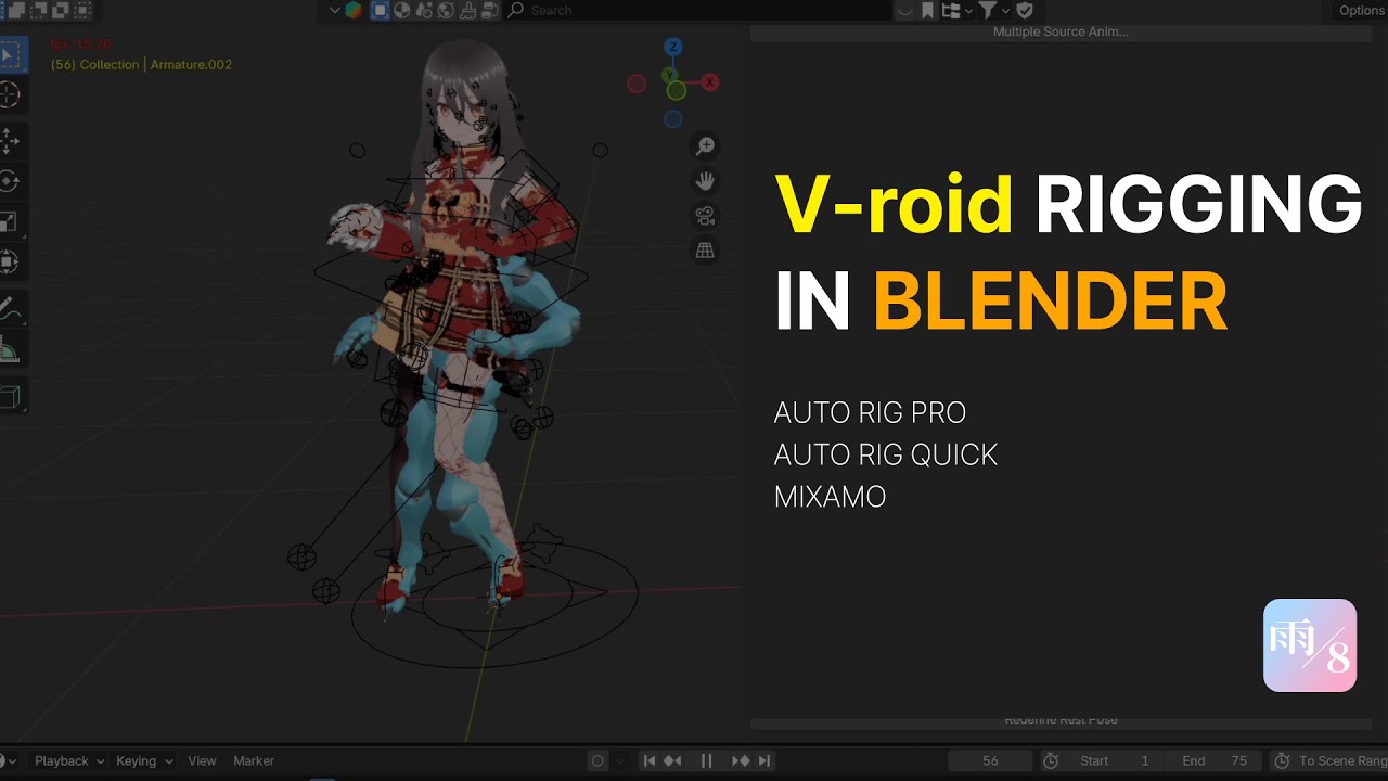 How to Rig VRoid Models in Blender with Auto-Rig Pro & Quick Rig [KR Sub] [브이로이드로 블렌더 내에 리깅하는 방법]