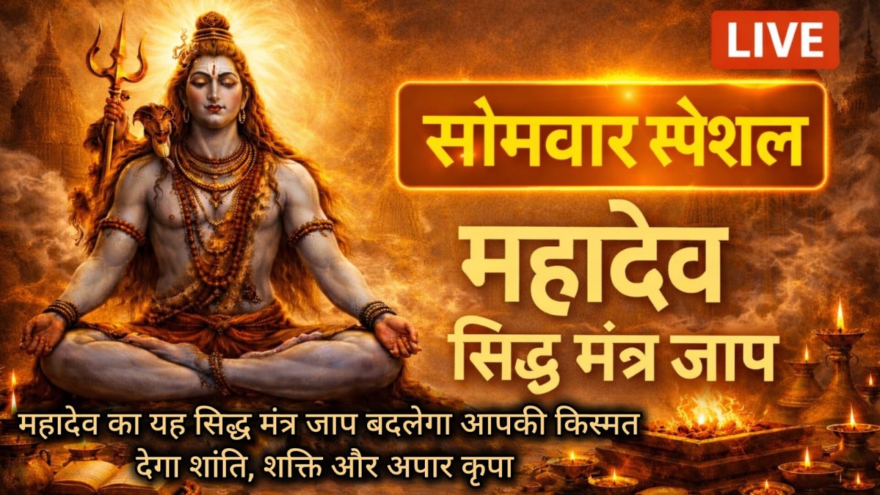 🔴 LIVE सोमवार स्पेशल महादेव सिद्ध मंत्र जाप | सभी मनोकामना पूर्ण | Powerful Mahadev Mantra