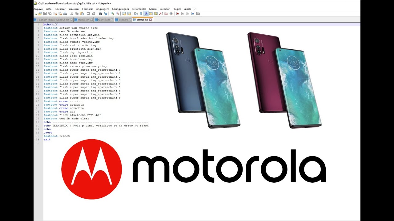 Tutorial gerar comandos fastboot Motorola e instalar rom pelo adb 2021