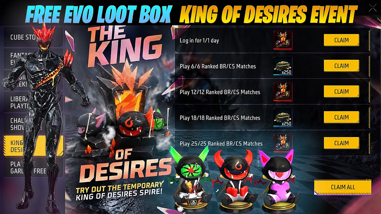 Free King of Desires Lootbox || Dark Desire Bundle Event Free Fire