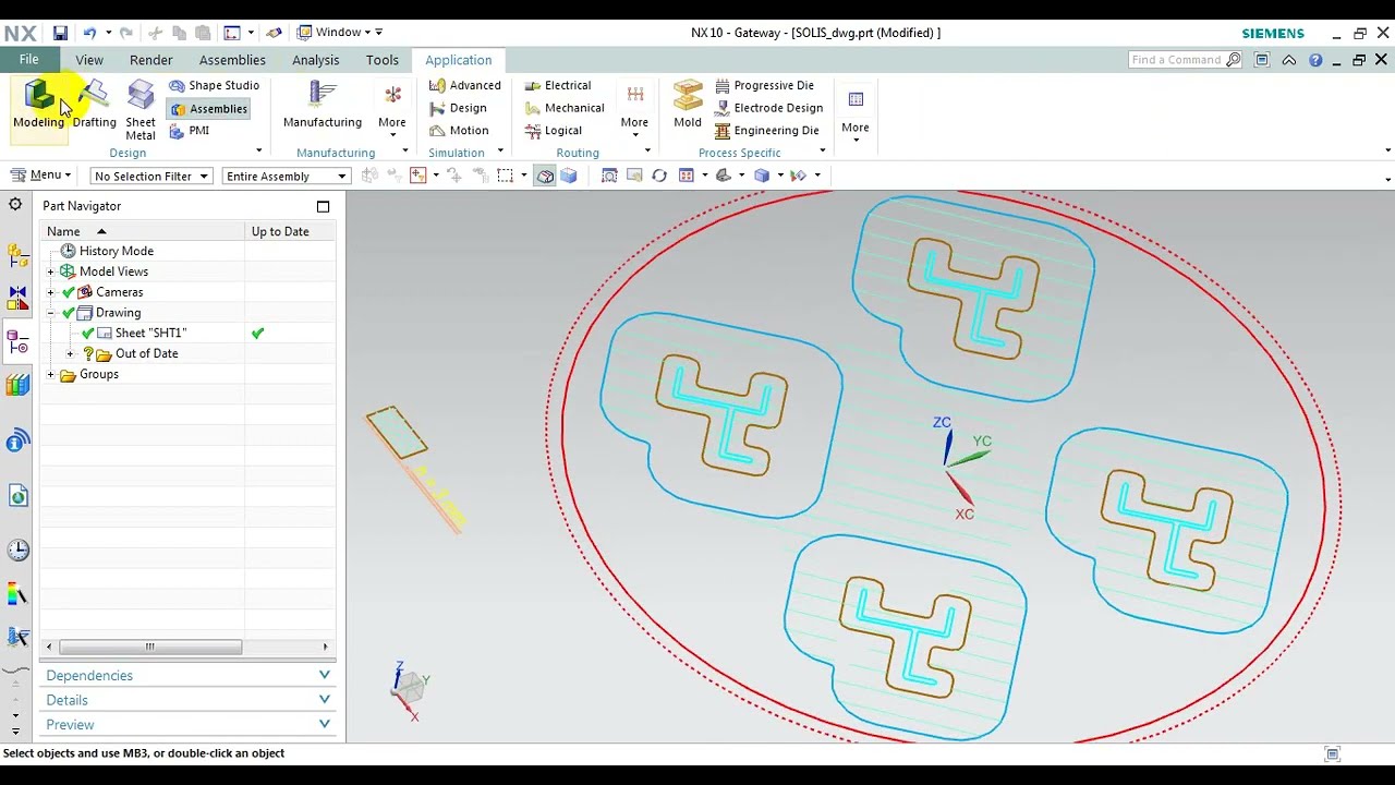 aluminum extrusion die of a Solid Die from a 2D drawing with NX CAD - (Thiết kế khuôn đùn nhôm )