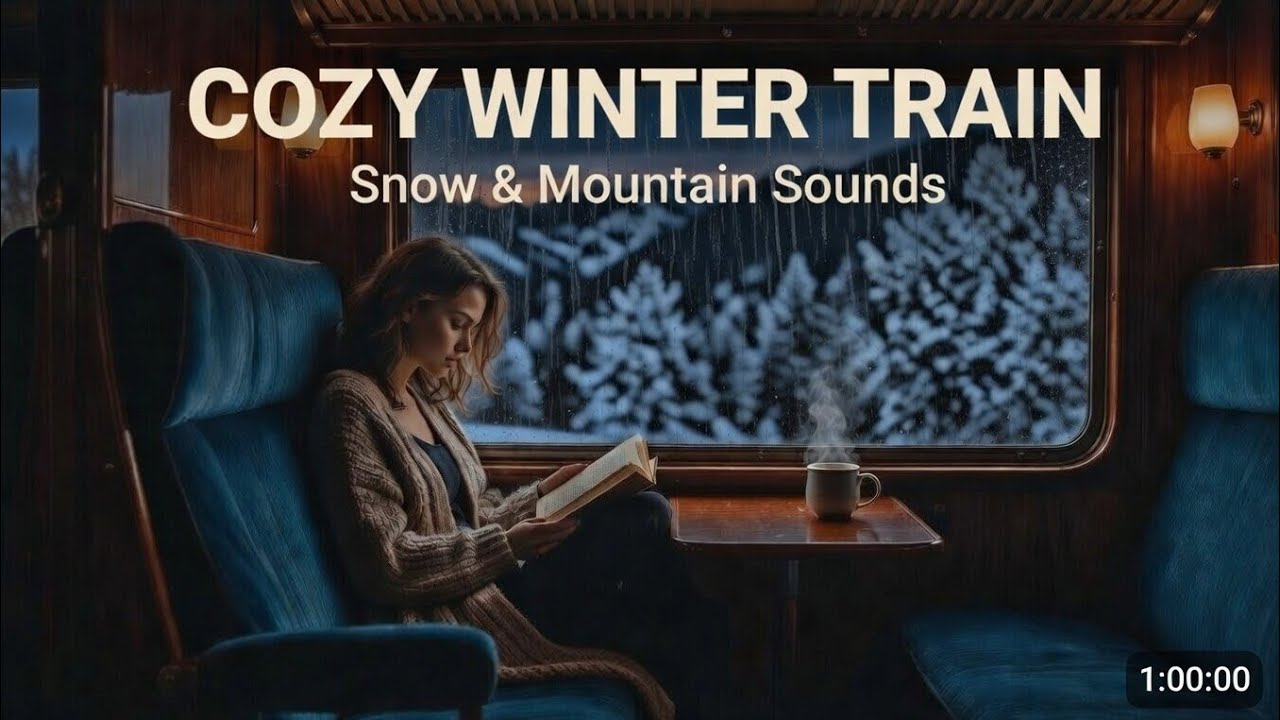 Cozy Winter Train Journey ❄️ Relaxing Jazz & Blizzard Sounds to Focus, Sleep/Study