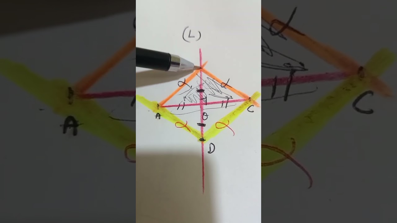 مراجعة إختبارالفصل1 السنة الثانية متوسط #رياضيات  تمرين حول التناظر والمحور وطريقة الإجابة👌