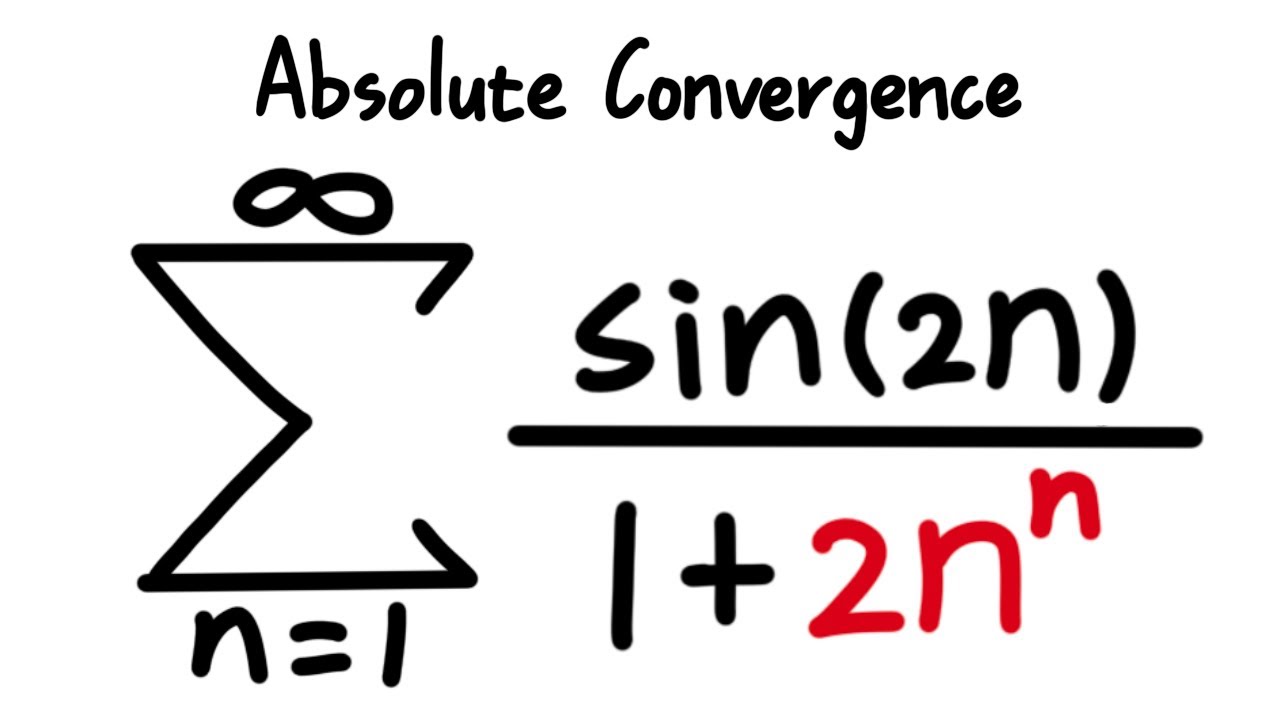 checking for absolute convergence, series of sin(2n)/(1+2^n), calculus 2 tutorial
