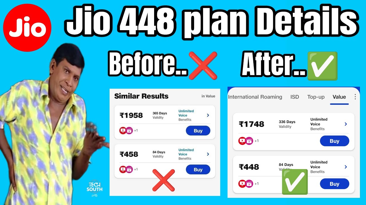 jio 448 plan details /jio change recharge plans value pack / voice only pack jio / #jio