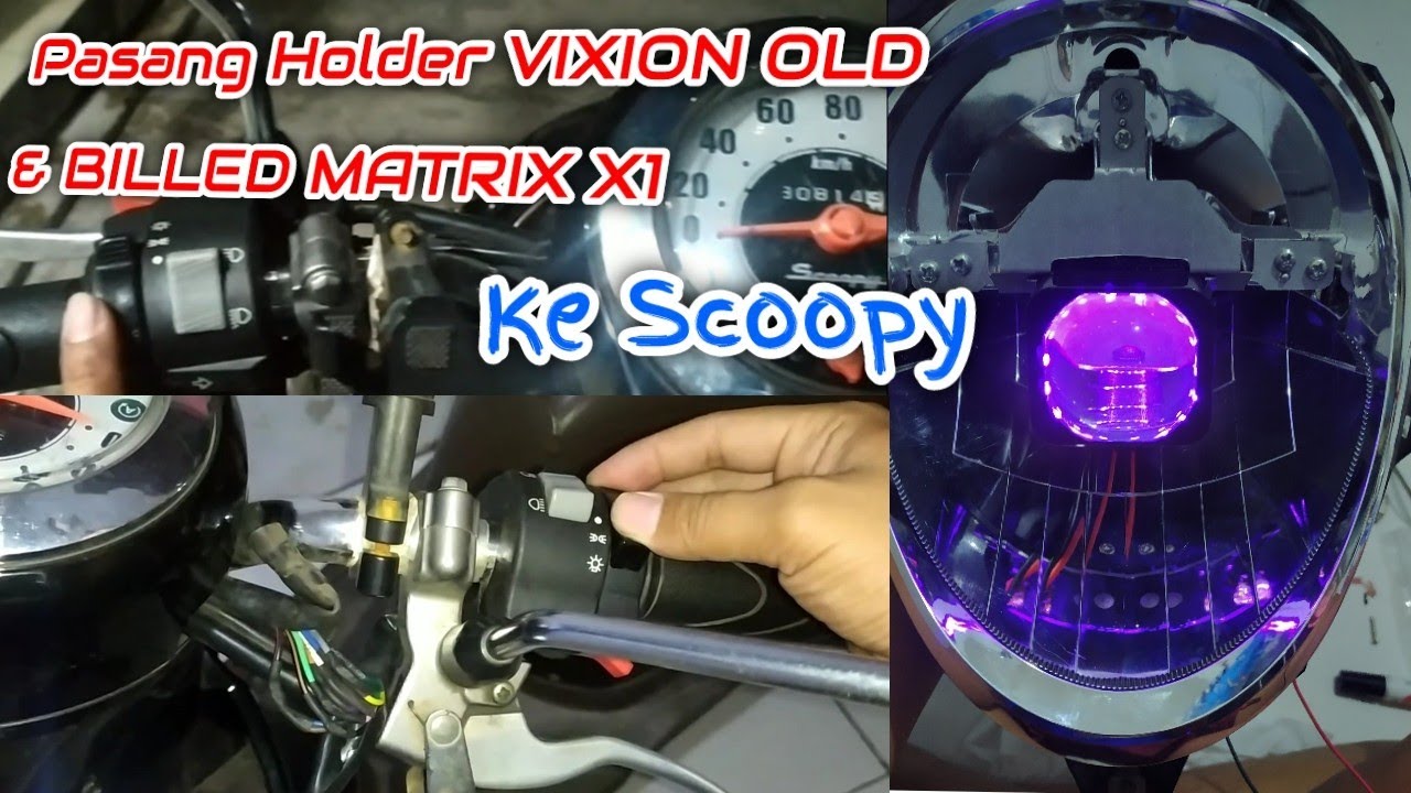 PASANG BILED MATRIK X1 & HOLDER VIXION OLD KE SCOOPY 2016