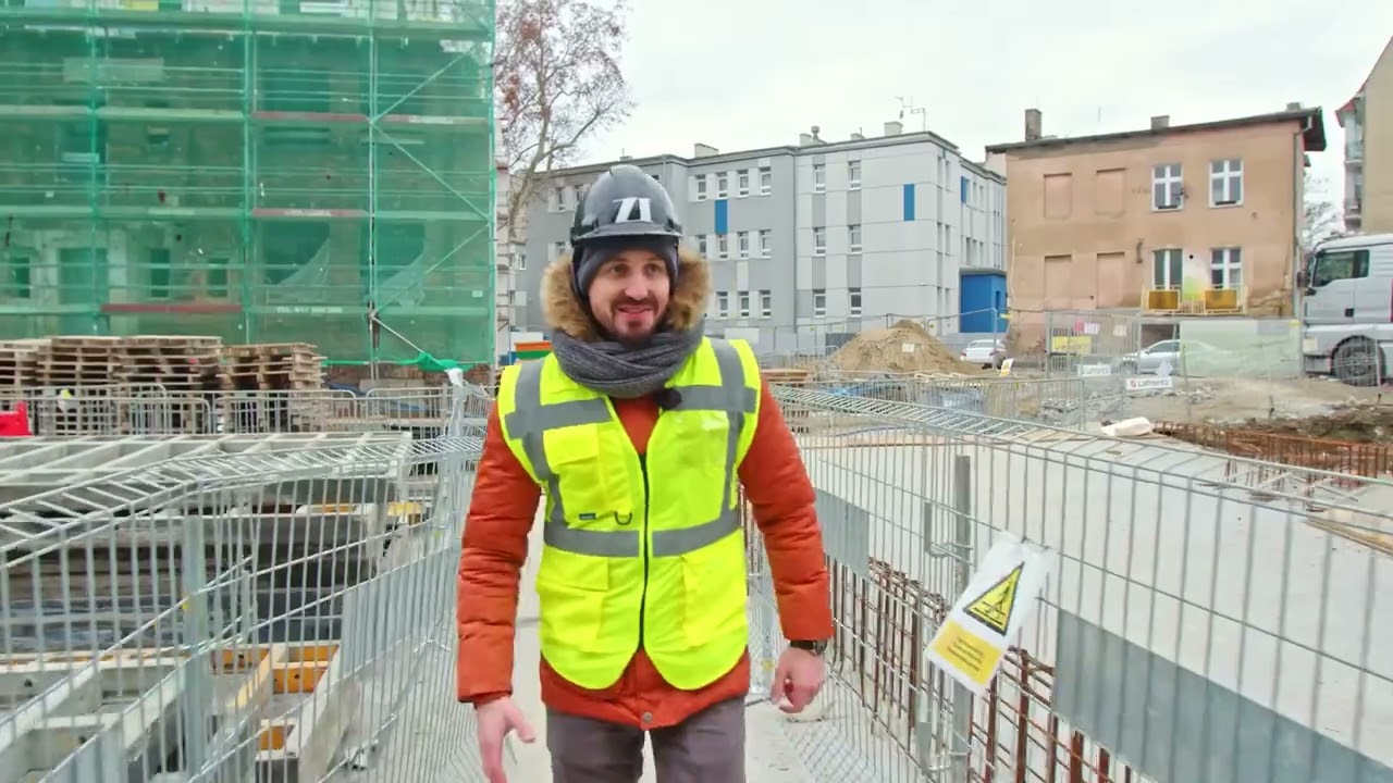 De bouwplaats op bij Kolejova 1 Poznań