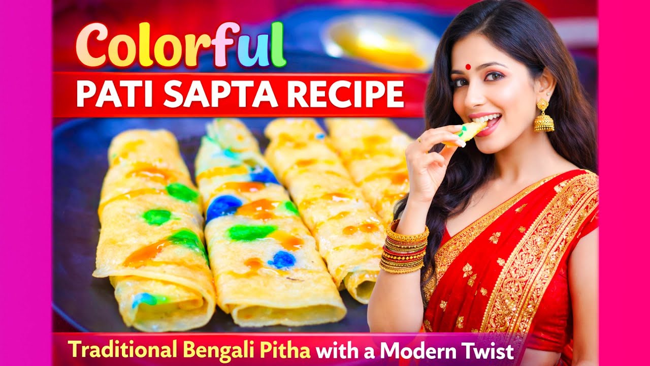 Colorful Pati Sapta Recipe | Traditional Bengali Pitha with a Modern Twist | পাটিসাপটা