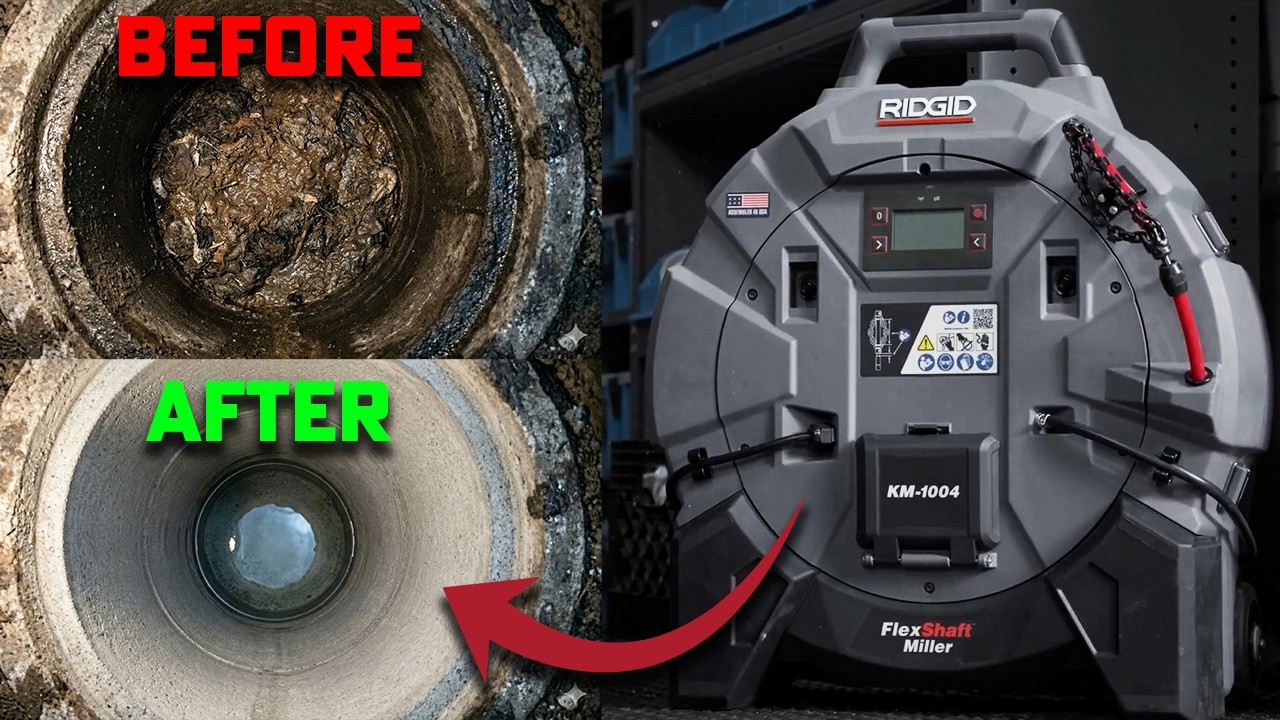 RIDGID KM-1004 FlexShaft | Беспроводной + проводной гибридный очиститель канализации RD79713