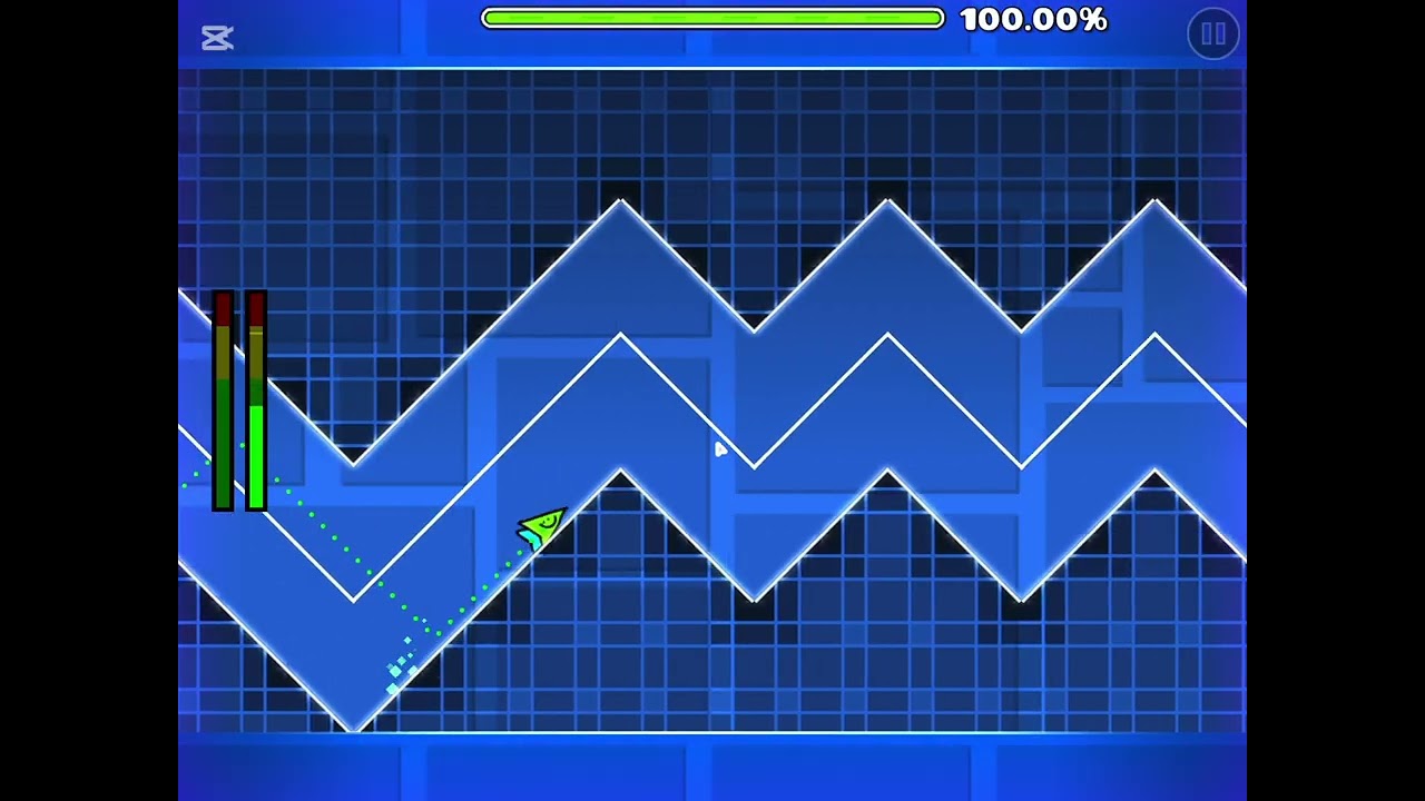 Playing the skill tester GEOMETRY DASH