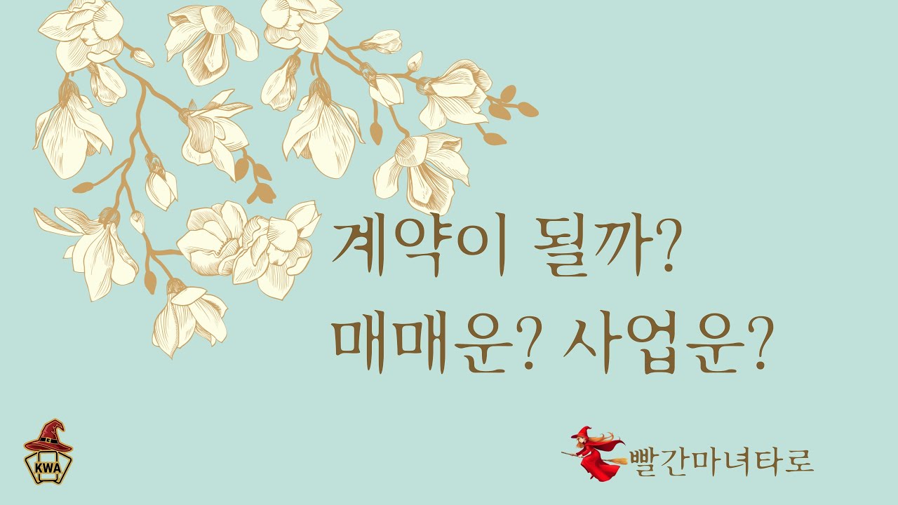 사업운? 계약운?투자운? 매매운? 계약이 될까요?#빨간마녀타로