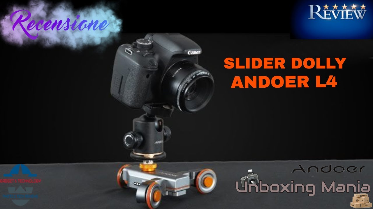 SLIDER MOTORIZZATO ANDOER L4 Video Camera telecomando Dolly Economico (LowCost) Fotografia Cellulare