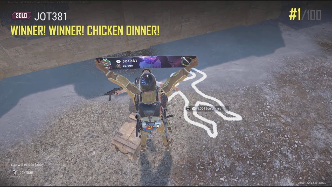 JOT381 PUBG 050226 VIKENDI 4 KILLS 2361st SOLO WIN 1/100 CHICKEN DINNER SOLO