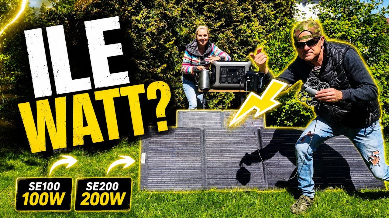 ILE WATT&Oacute;W z Paneli ? TEST Ładowania AllPowers R2500 V2 i P100 I Panele Solarne SE100 I SE 200
