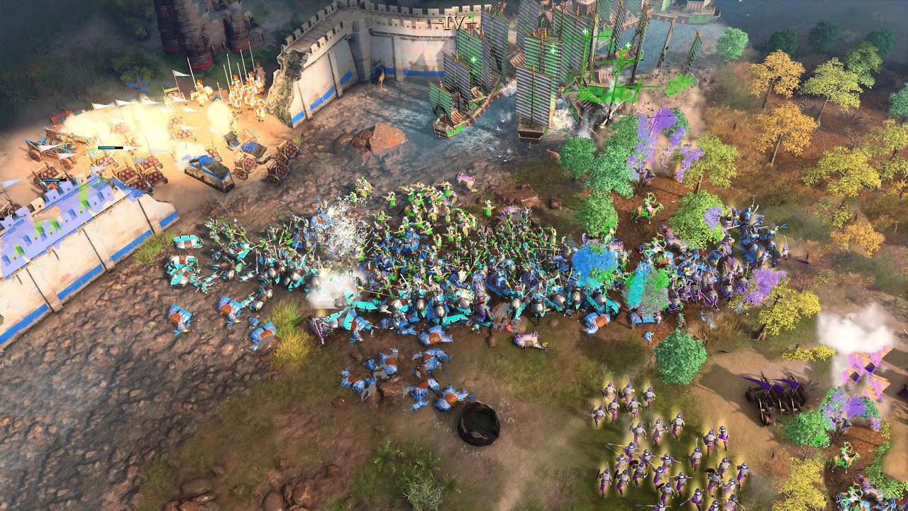 Age of Empires 4 - 3v3 HUGE 600 POP RIVER BATTLE | Multiplayer Gameplay
