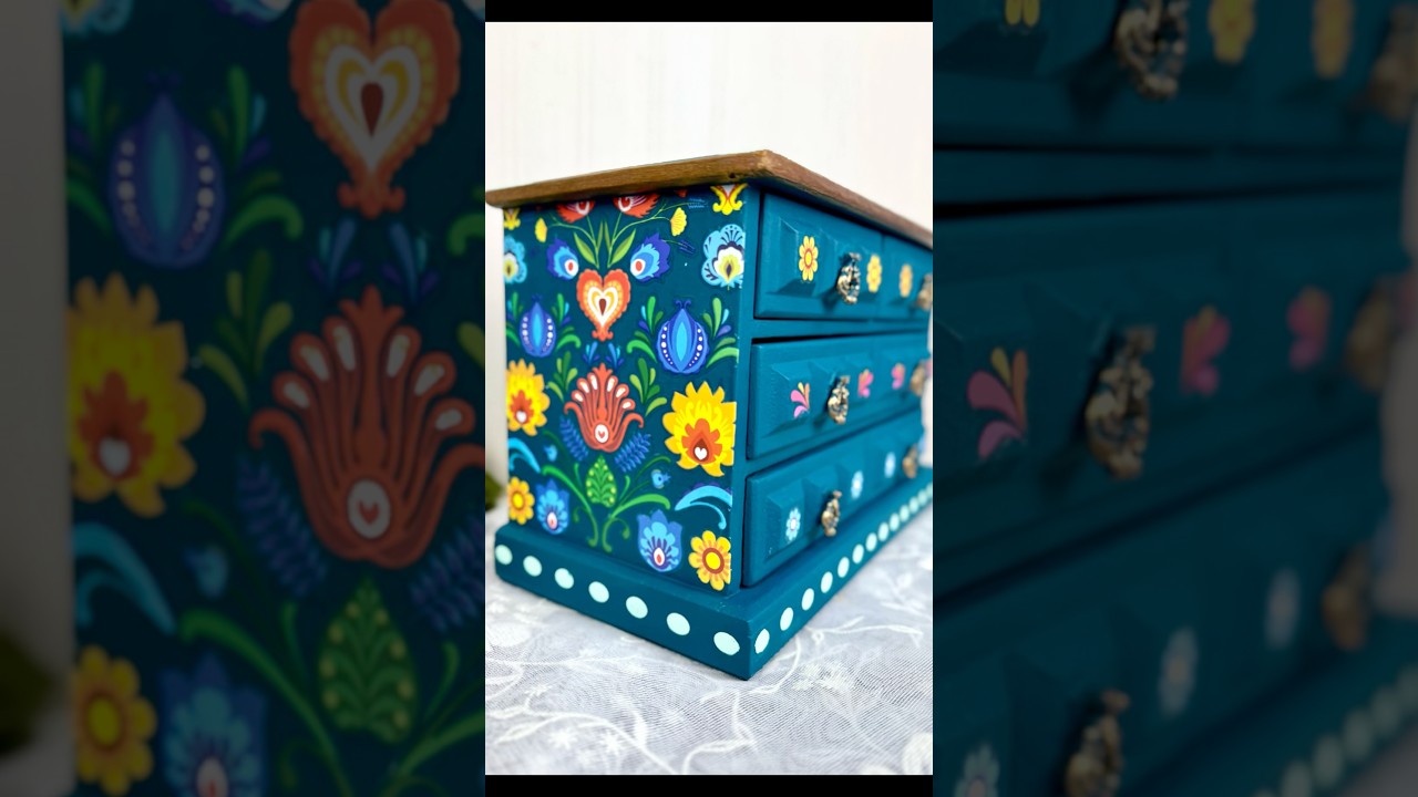 Metamorfoza pudełka na biżuterię ze sklepu z używanymi rzeczami | Dekoracje boho DIY