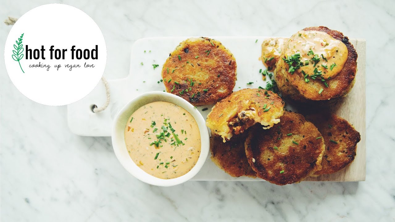 kimchi mushroom stuffed potato cakes | hot for food