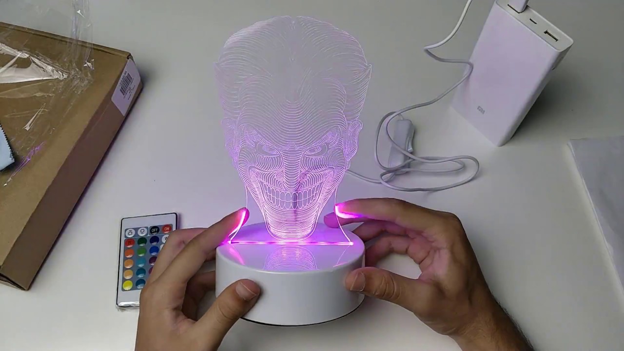 3D Led Lamp Joker - 3D Led Lamp Motorcycle - Unboxing+Review (Greek)