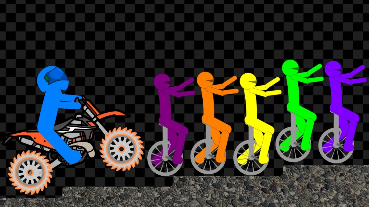 Survival Stickman Unicycle Race - Escape From Among Us