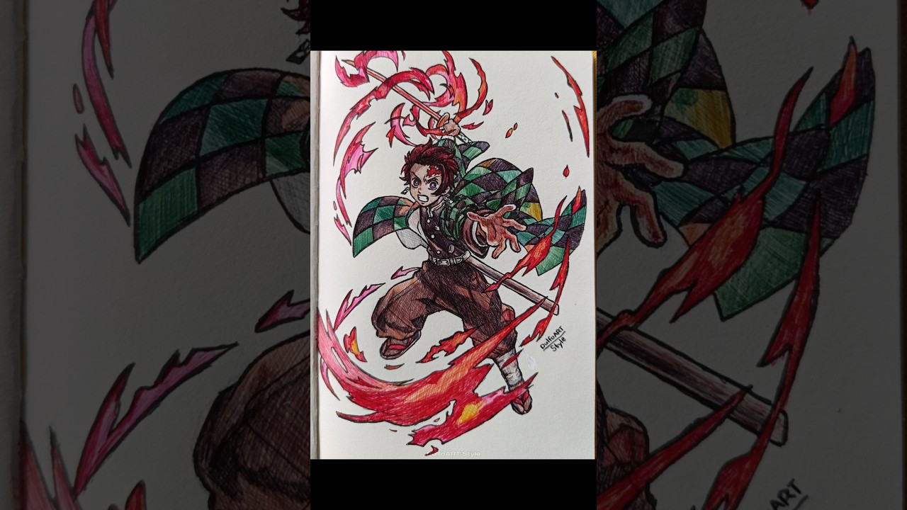 Demonslayer characters, speed drawing 