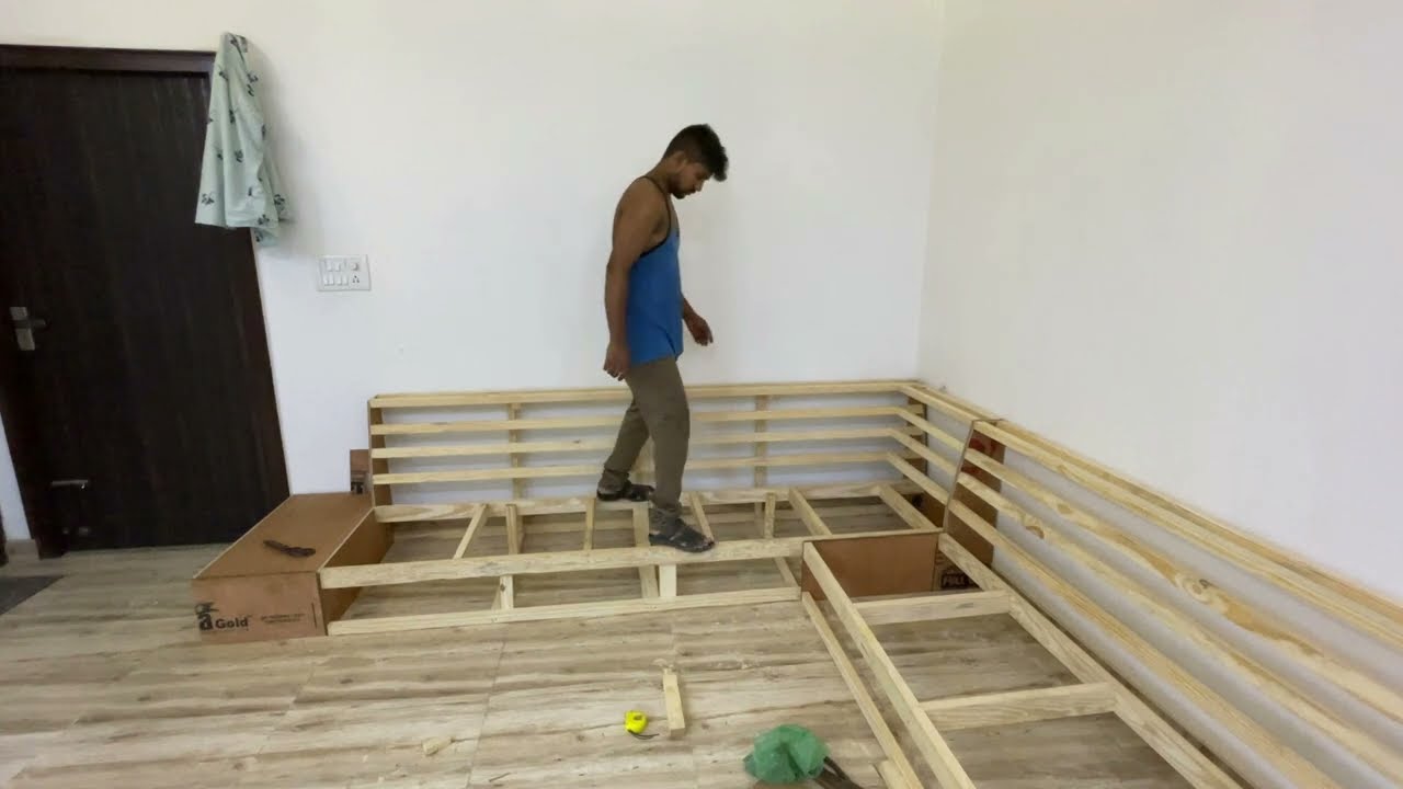 U shape sofa frame | sofa frame design | corner sofa @SIVASOFATUTORIAL