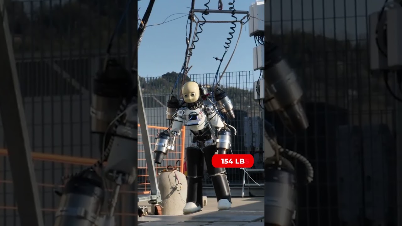 This humanoid robot flies with jet engines