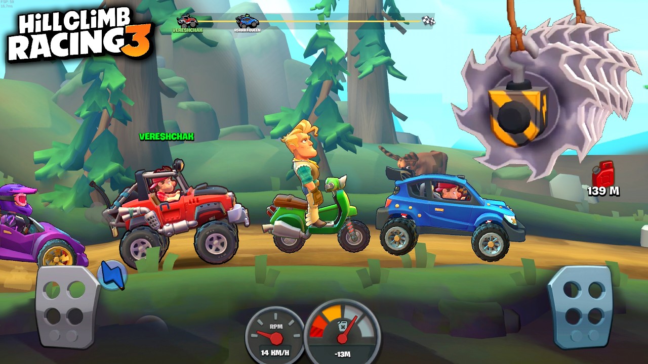 Hill Climb Racing 3 - New Map FOREST Walkthough Car Game Android GamePlay