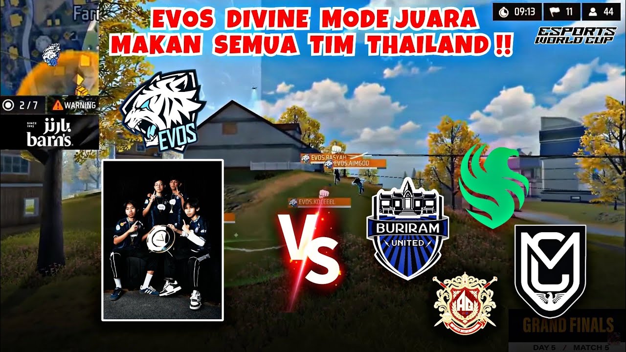 EPIC MOMEN‼️EVOS DIVINE VS TIM THAILAND DI GRAND FINALS ESPORTS WORLD CUP FRE FIRE 2025
