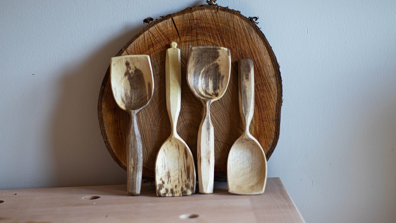 Spooncarving: Spalted walnut serving spoon