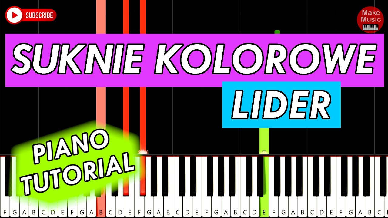 SUKNIE KOLOROWE (Lider) - Piano Keyboard Tutorial