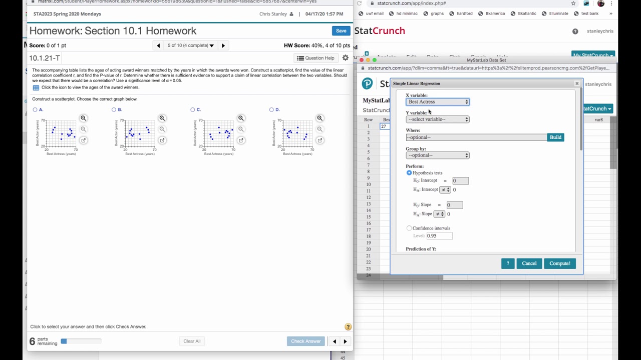 Chapter 10 homework solutions MyMathLab