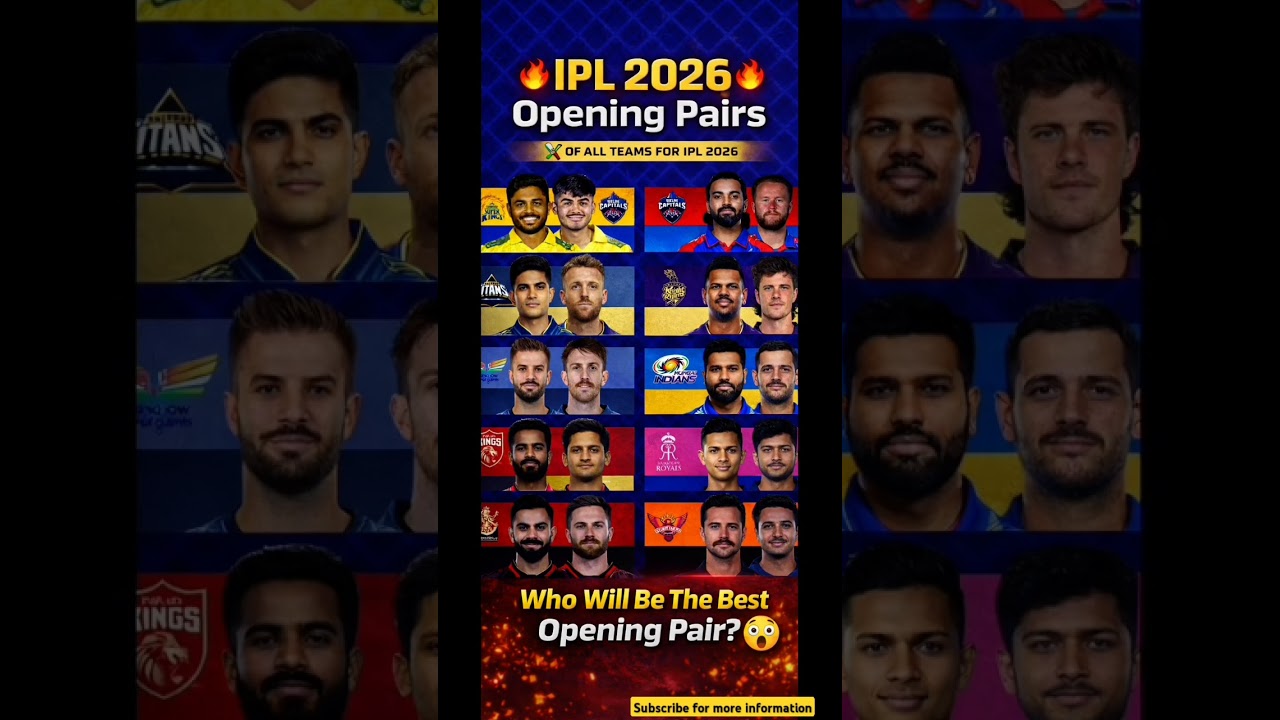 IPL 2026 best opening pair🔥all team opening duo #ipl2026 #ipl