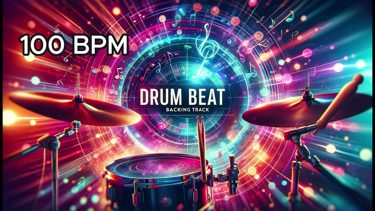 Straight Drum Beat Backing Track 100 BPM
