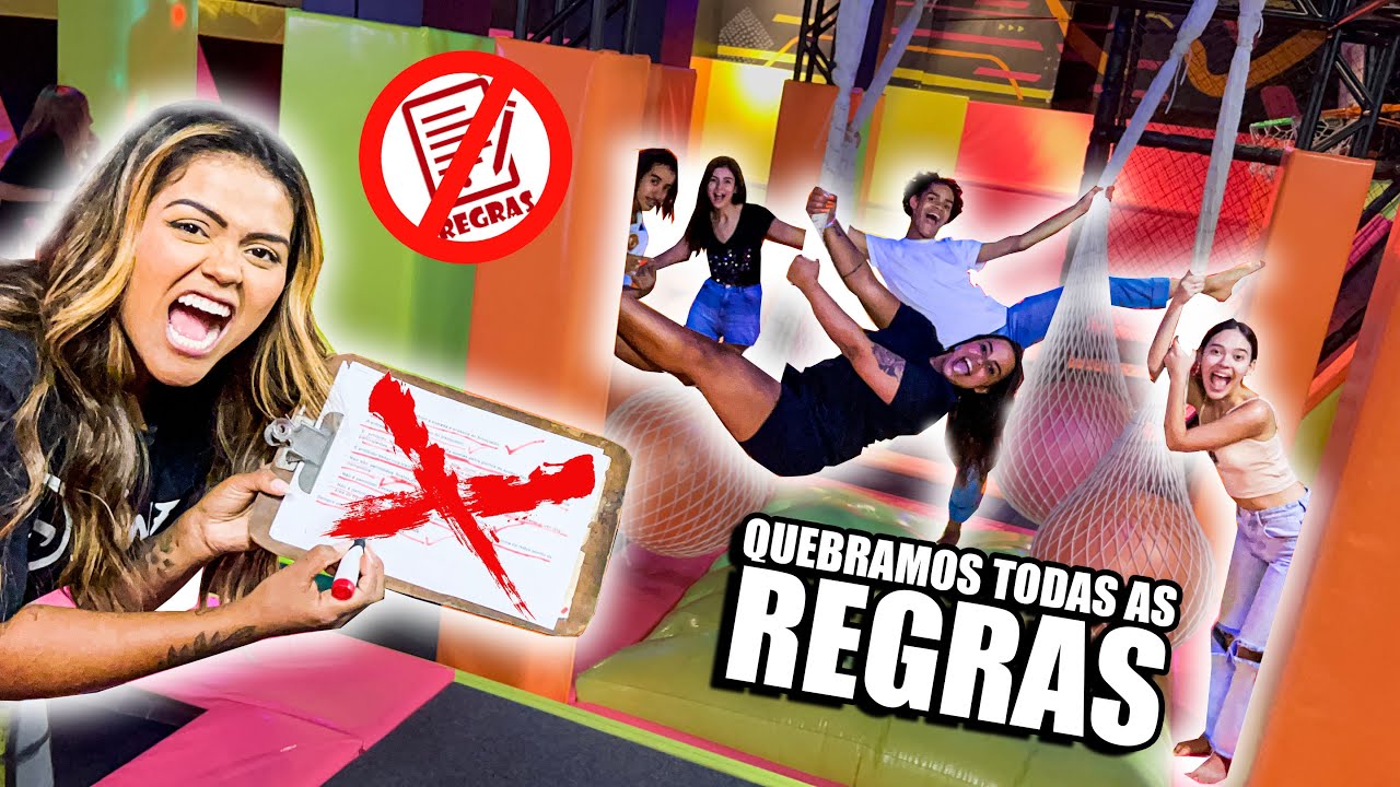 QUEBRAMOS TODAS AS REGRAS DO PARQUE DÊ TRAMPOLIM!!!
